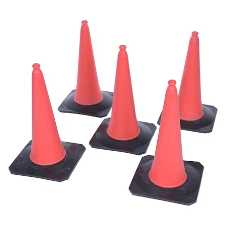 Vestil Traffic Cone, PVC, 30.75 Height, 17.75 Length, 10, Orange 5 PK TC-30-5PK